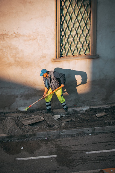 man-working-outside