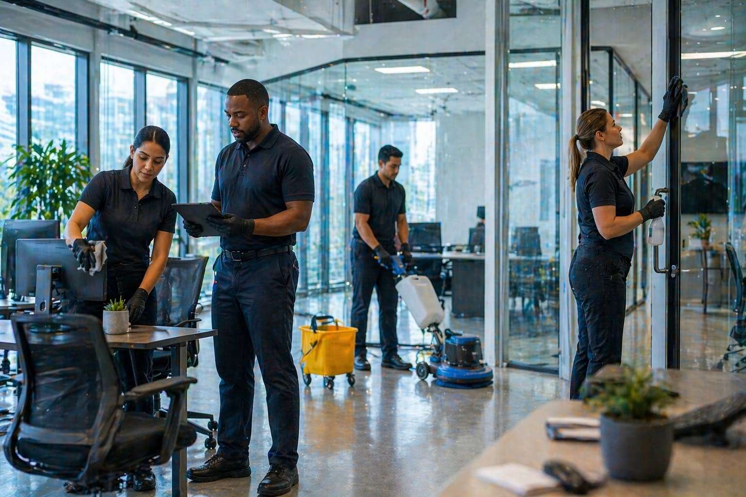 how to choose the right commercial cleaning company professional team