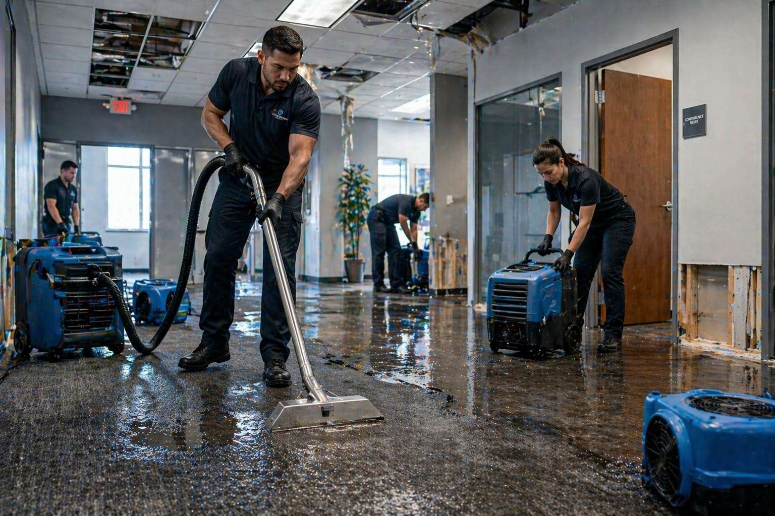 commercial emergency cleaning and water extraction service